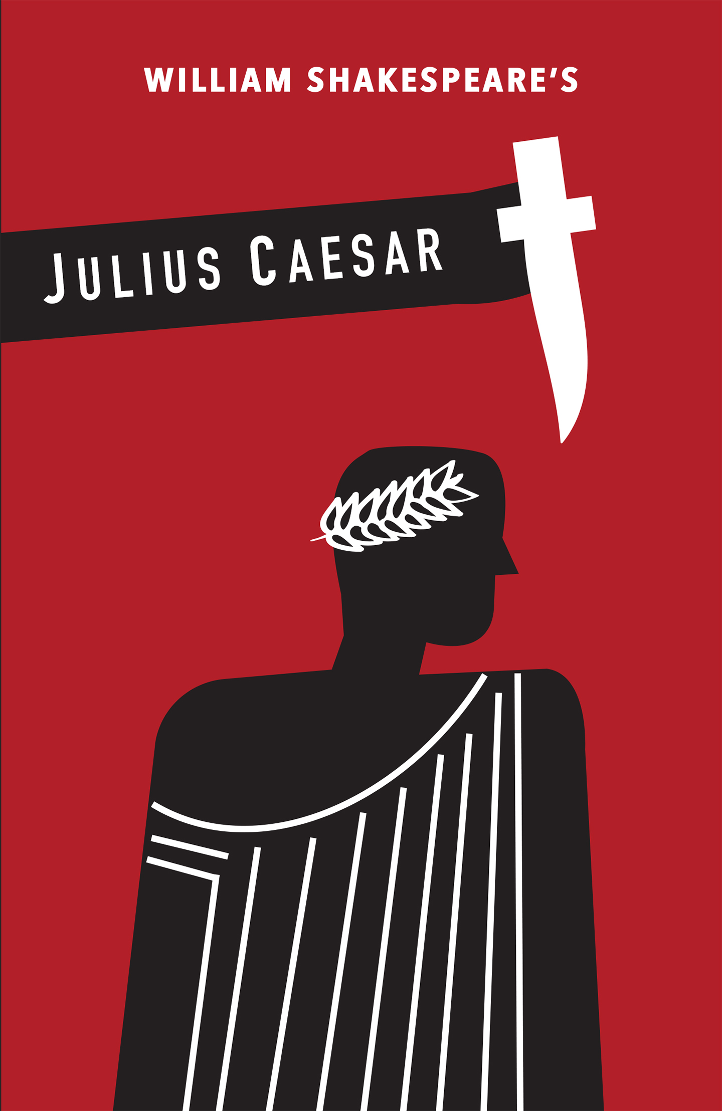 Silhouette of Julius Caesar with dagger above on front cover
